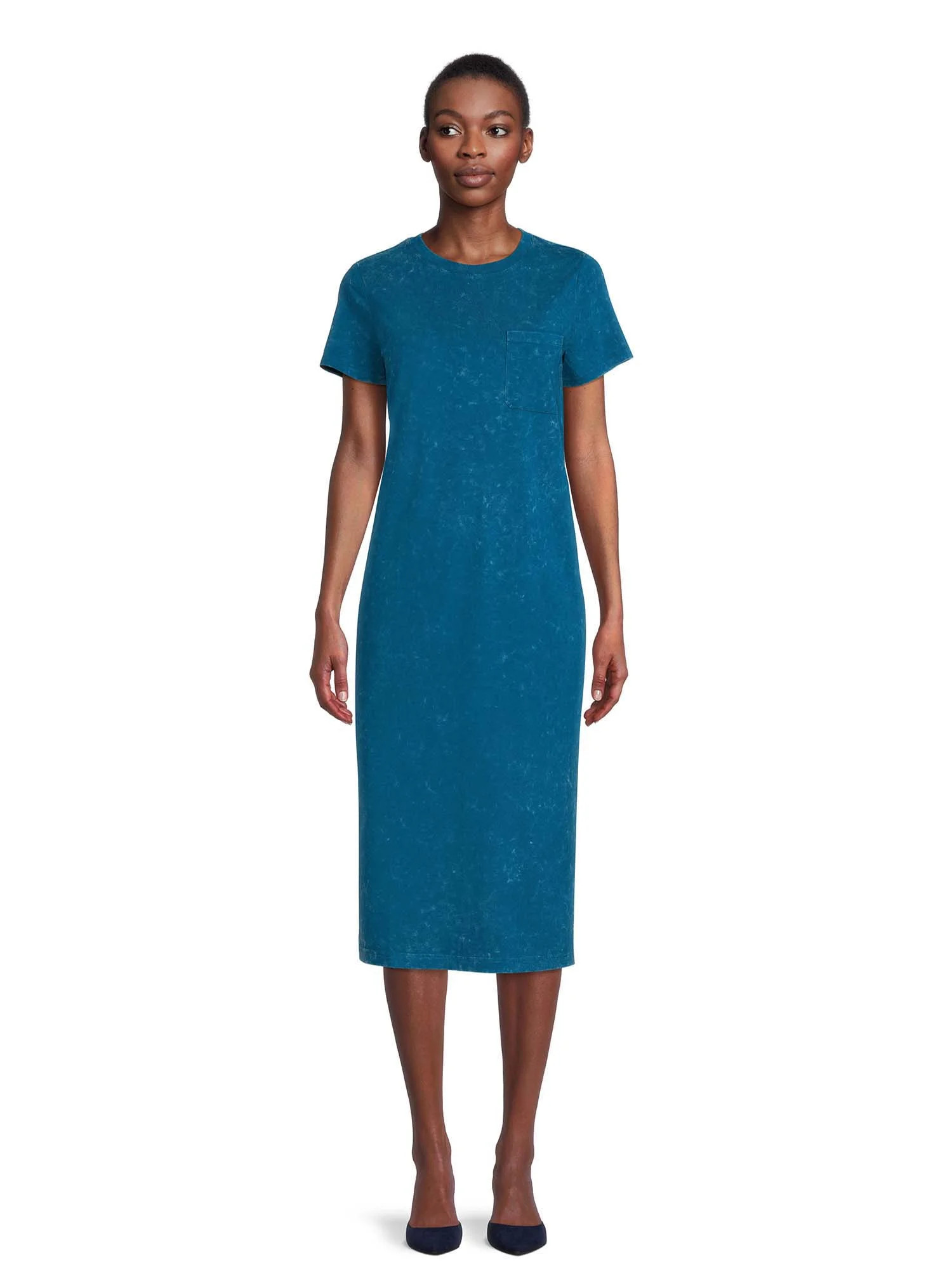 Time and Tru Women's T-Shirt Midi Dress | Walmart (US)