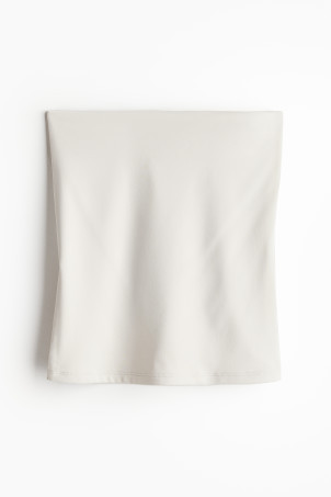 Fitted Microfiber T-shirt - Light beige - Ladies | H&M US | H&M (US + CA)