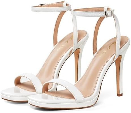 Elisabet Tang Women’s Stilettos Heeled Sandals Open Square Toe Heels,4.3 Inch Open Toe Strappy ... | Amazon (CA)