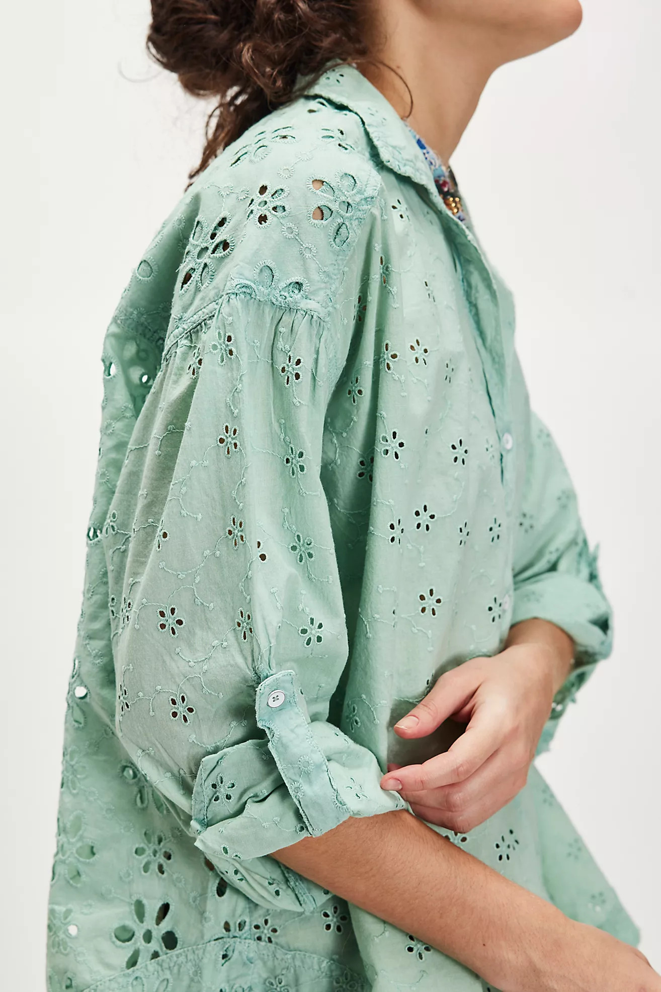 We The Free Mae Washed Eyelet Shirt | Free People (Global - UK&FR Excluded)