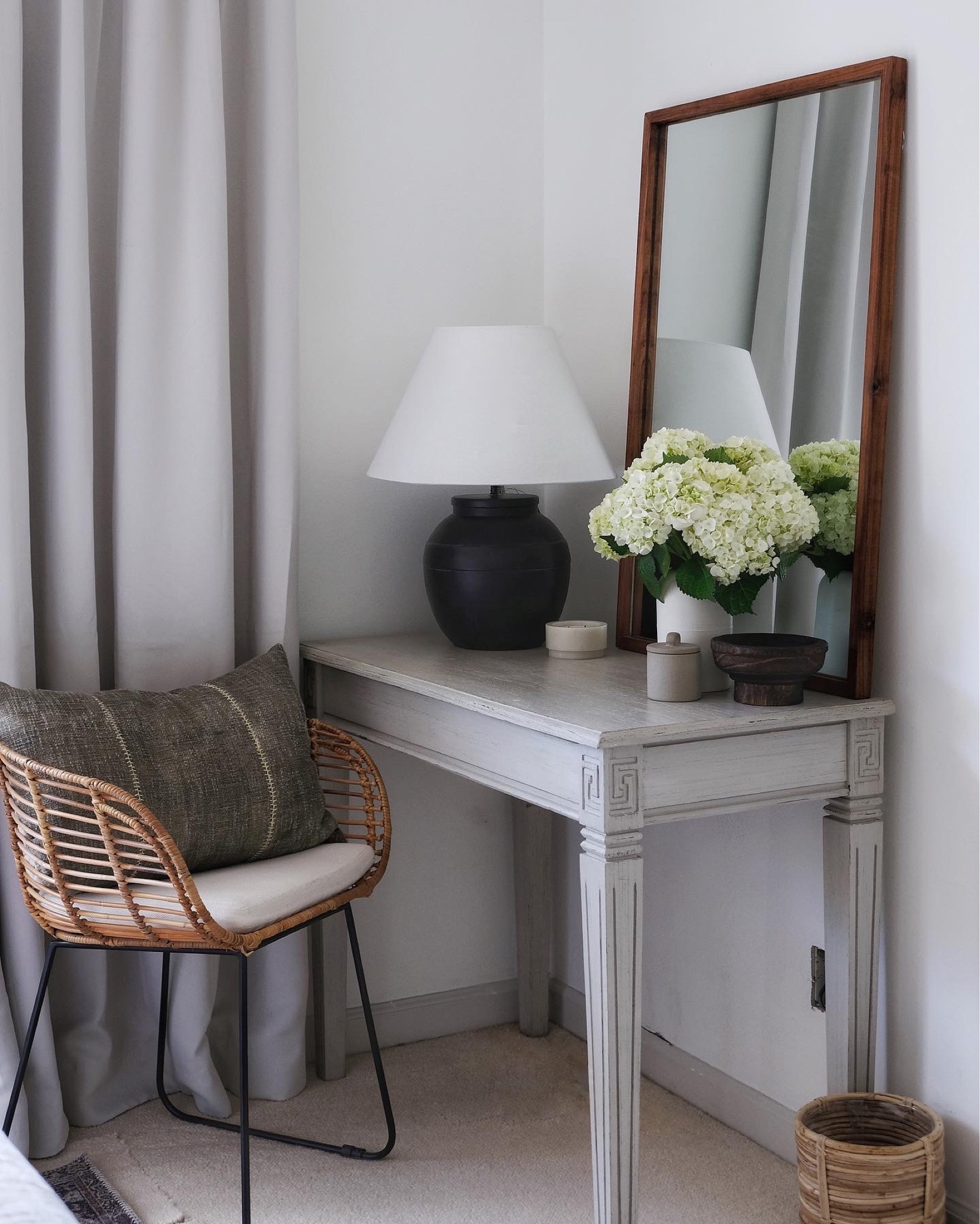 Guest bedroom desk nook - the black lamp what a great steal!

#LTKhome #LTKunder100