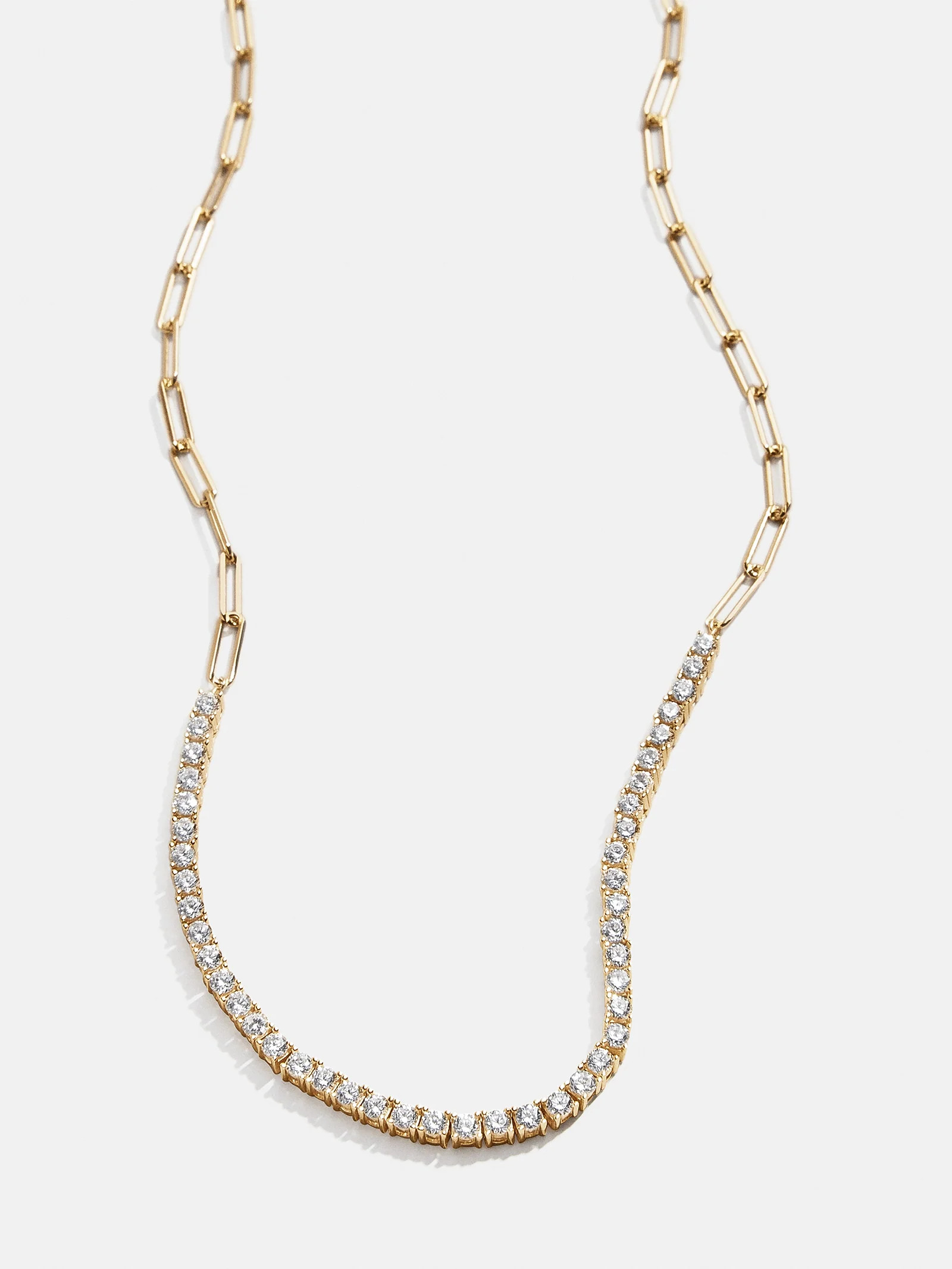 Harper 18K Gold Tennis Necklace - Gold/Pavé | BaubleBar (US)