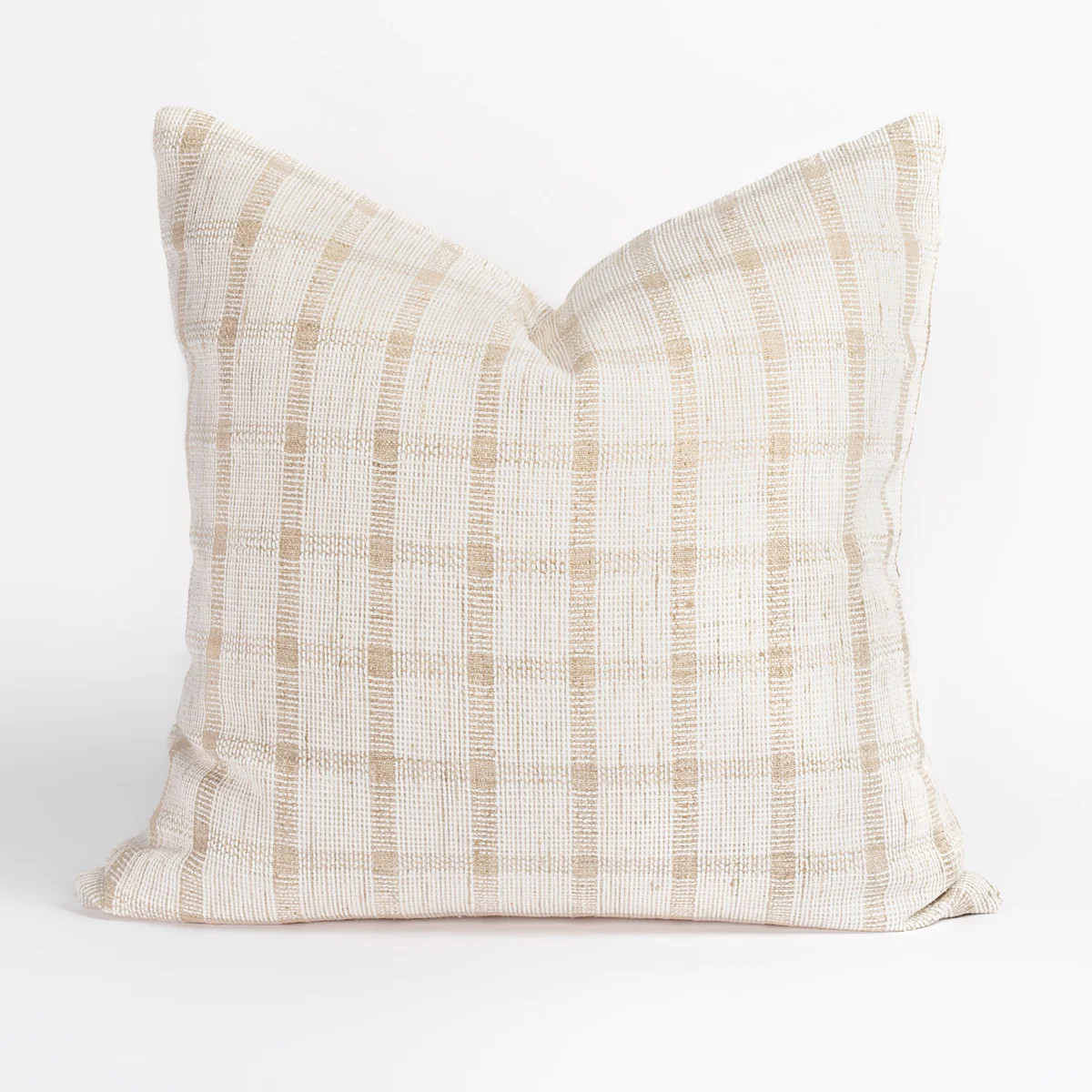 Harriet Check 20x20 Pillow, Natural | Tonic Living