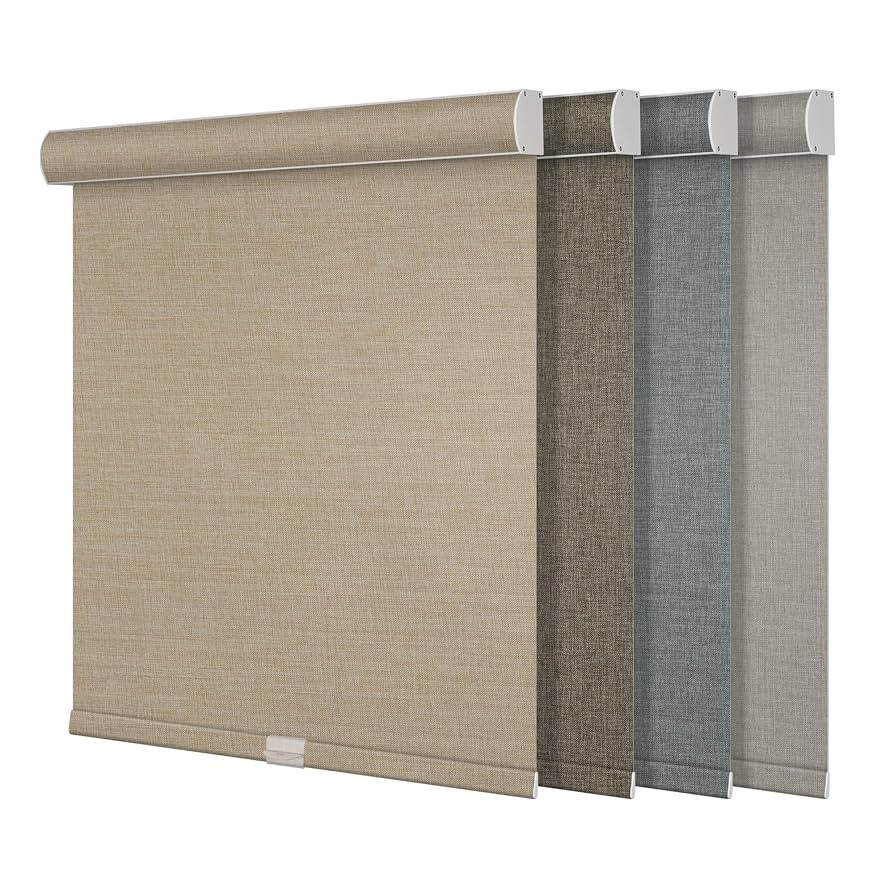 Boolegon Blackout Roller Shades for Windows,Cordless,Linen Fabric,Roller Blinds,Thermal Insulated... | Amazon (US)