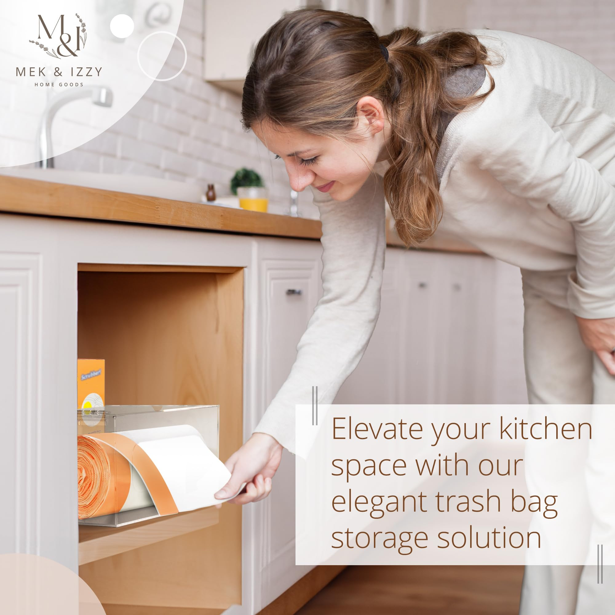 2 in 1 Extra Large Acrylic Trash Bag Dispenser - 13 30 33 Gallon Garbage Bag Holder W/Lid | Trash... | Amazon (US)