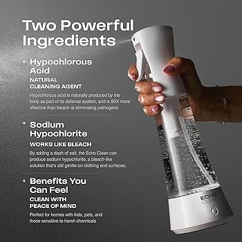 Echo Clean Hypochlorous Acid Generator - All-Purpose Household Cleaning - Makes Electrolyzed Wate... | Amazon (US)