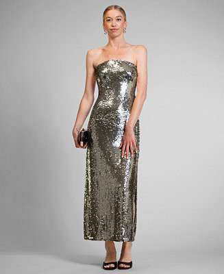 Women's Strapless Sequin Midi Dress | Macy's
