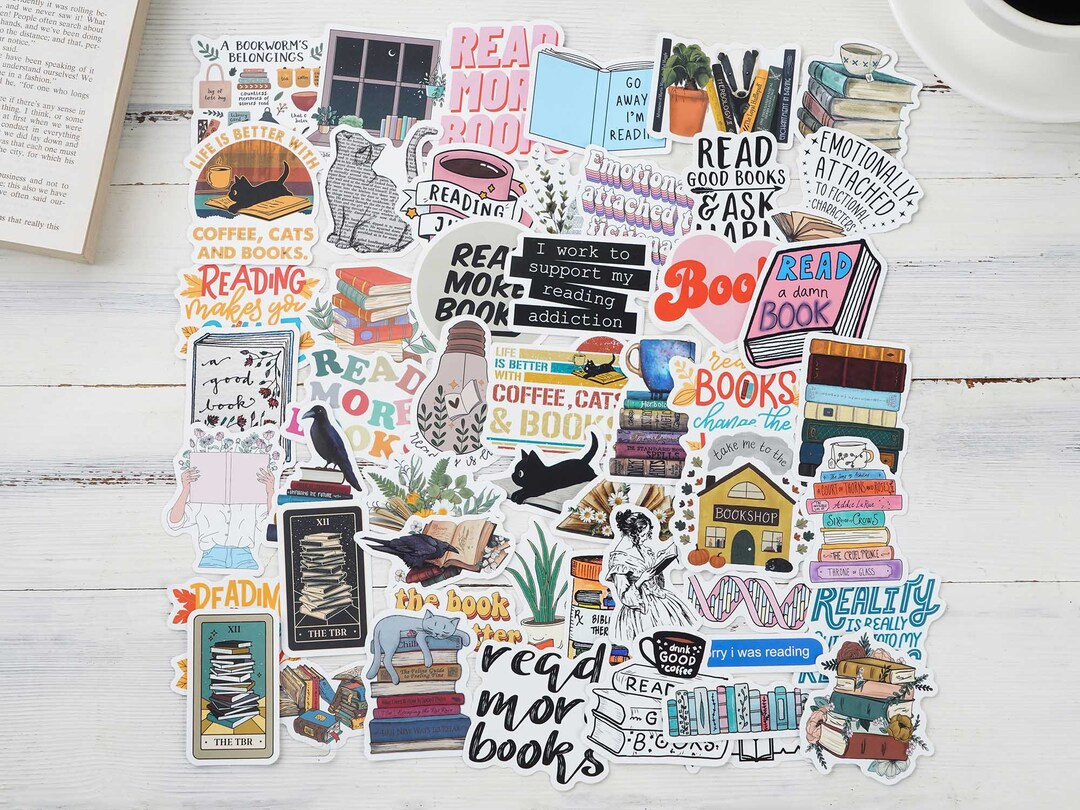 50PC book stickers-Book Club-Book Lovers Stickers-Waterproof Sticker -Packaging Stickers | Etsy (US)