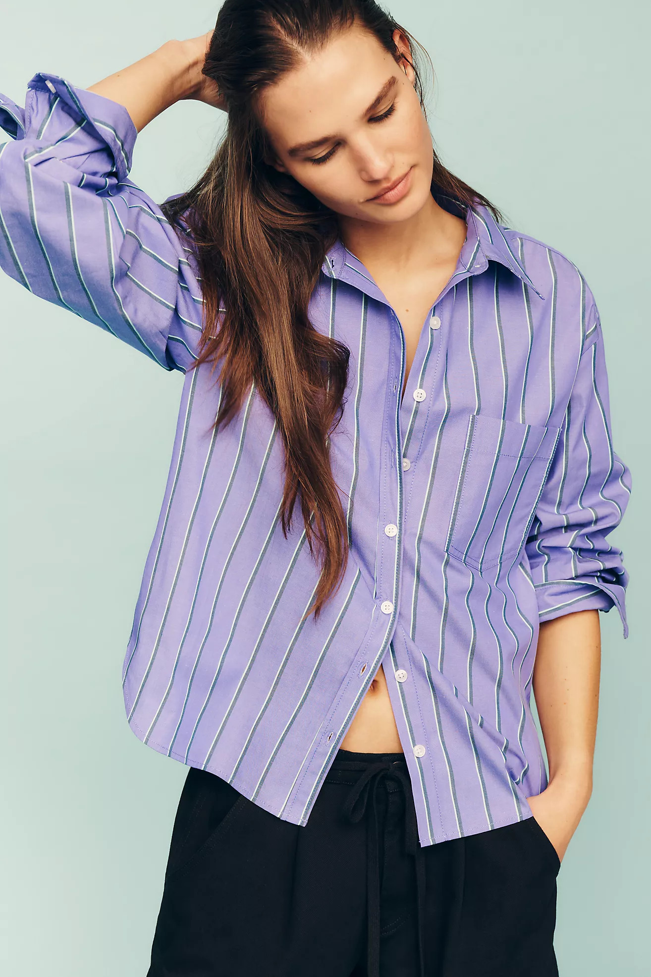 Maeve Shrunken Bennet Buttondown Shirt | Anthropologie (US)