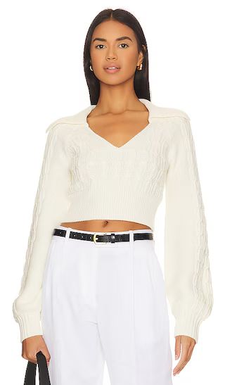 Mel Cable Knit Sweater in Ivory | Revolve Clothing (Global)