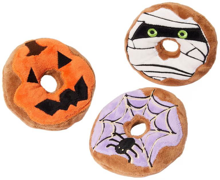 FRISCO Halloween Donuts Plush Squeaky Dog Toy, 3 count - Chewy.com | Chewy.com