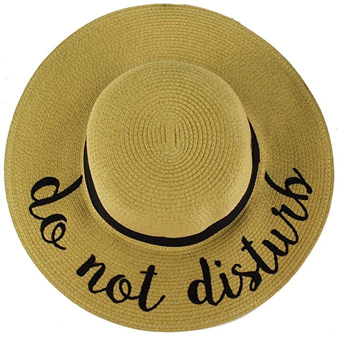 C.C Fun Verbiage Elegant Wide Brim 4" Summer Derby Beach Pool Floppy Dress Sun Hat | Amazon (US)