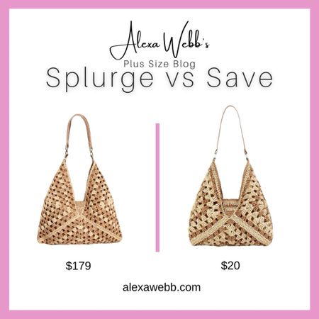 Splurge Vs Save: Straw Tote Summer Bag
 Alexa Webb #plussize

#LTKItBag #LTKStyleTip #LTKPlusSize