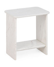 Marble Side Table With Shelf | Global Home | Marshalls | Marshalls