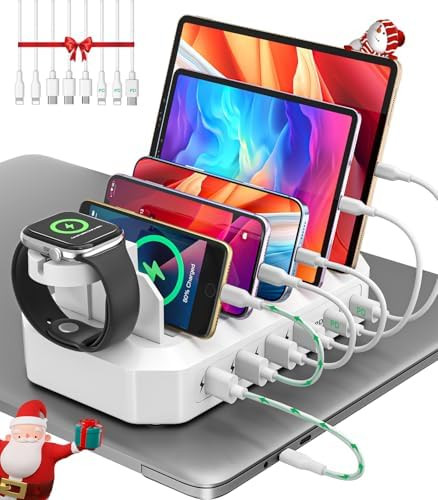 95W Fast Charging Station for Multiple Devices【UL & FCC Tested Safer Charging】 6-Port USB Cha... | Amazon (US)