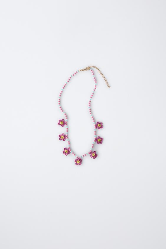 FLOWER BEAD NECKLACE | Zara US