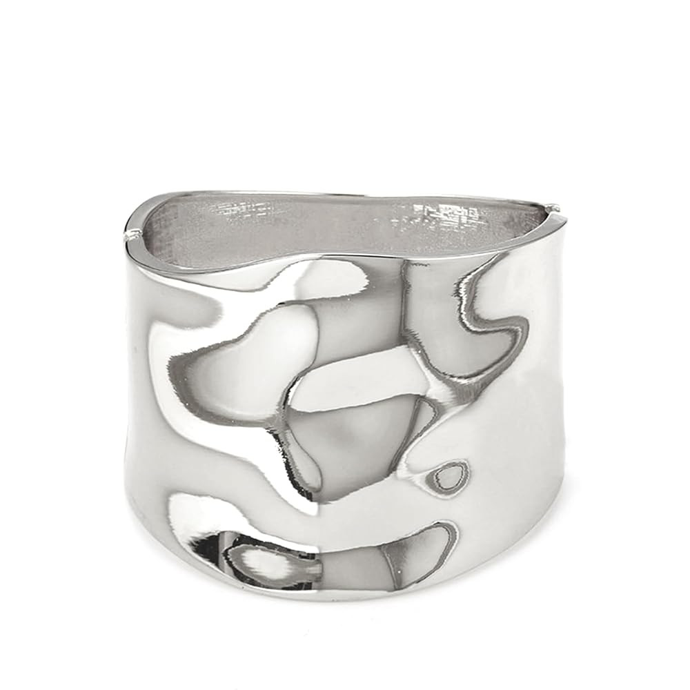 Bangle Bracelets for Women | 14K Gold Plated Trendy Wide Bracelets | Hinged Arm Cuff Bangles Chun... | Amazon (US)