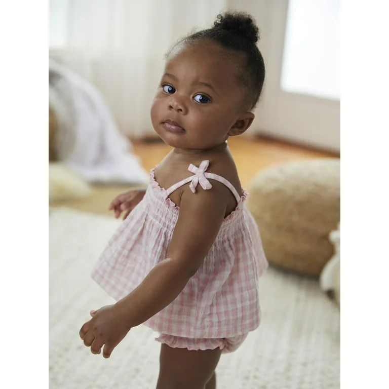 Modern Moments By Gerber Baby Girl Gauze Tank Top & Short, 2-Piece Outfit Set, (0/3 Months - 24 M... | Walmart (US)