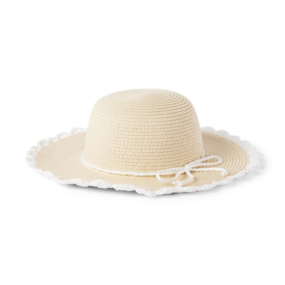 Crochet Trim Straw Sun Hat | Janie and Jack