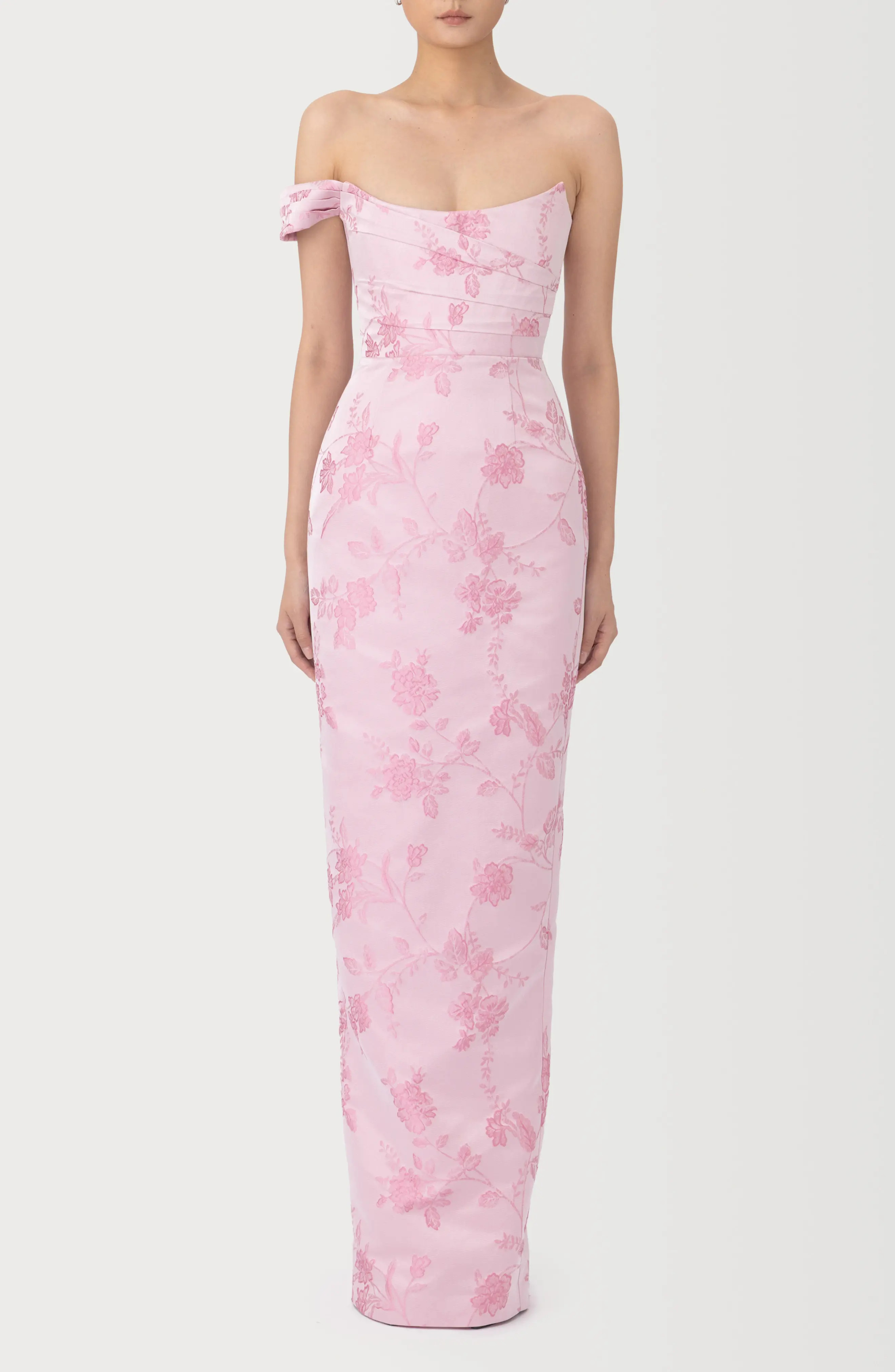 Jackson Metallic Floral Brocade Cateye Strapless Gown (Women) | Nordstrom | Nordstrom