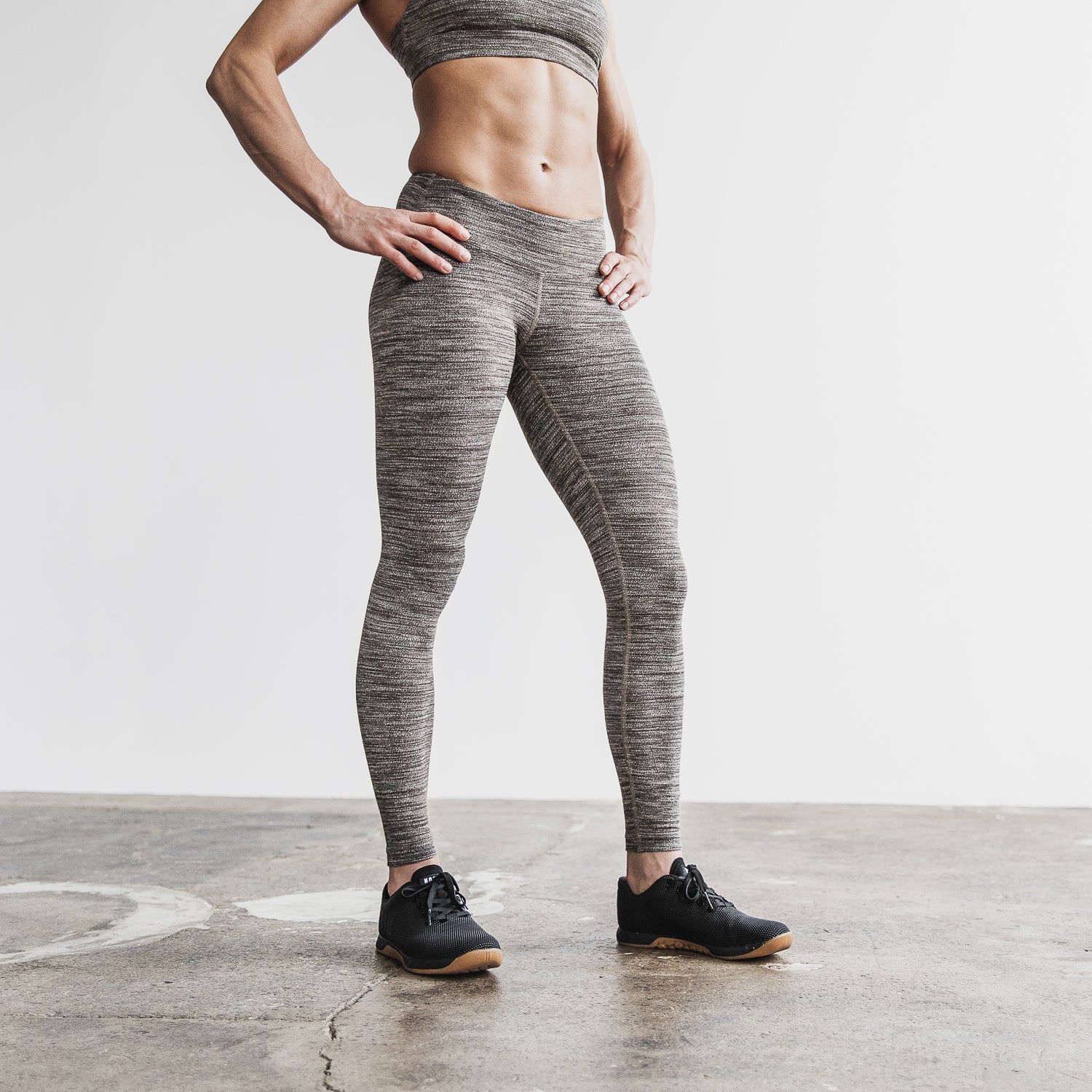 WOMEN'S MID-RISE MELANGE TIGHT 28.5" | CAFE MELANGE | NOBULL | NOBULL