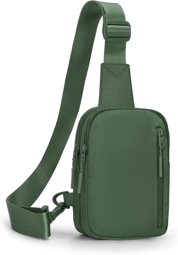 Small Sling Bag for Women Men 3 Pockets Lightweight Crossbody Bag Fanny Pack Two-Zipper Sling Bac... | Amazon (US)