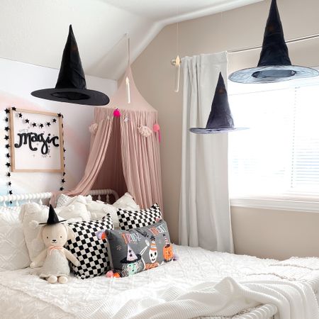 Make any room spooky with floating witch hats & candles 

#halloween #witchhats #halloweendecor #halloweenhome #spooky #halloweendecorating #bedroom #girlsbedroom #amazon #crateandbarrel #canopy #pillows 


#LTKhome #LTKfamily #LTKHalloween