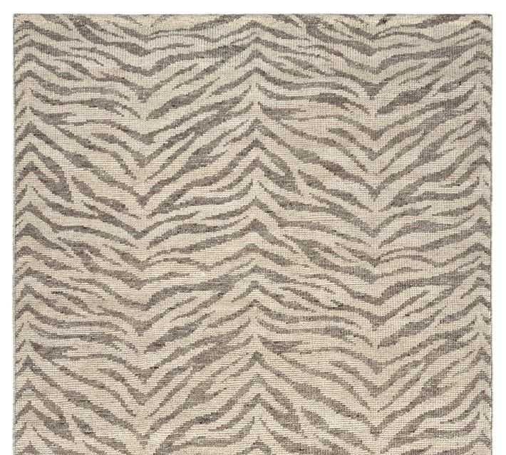 Zebra Hand-Knotted Wool Rug | Pottery Barn (US)