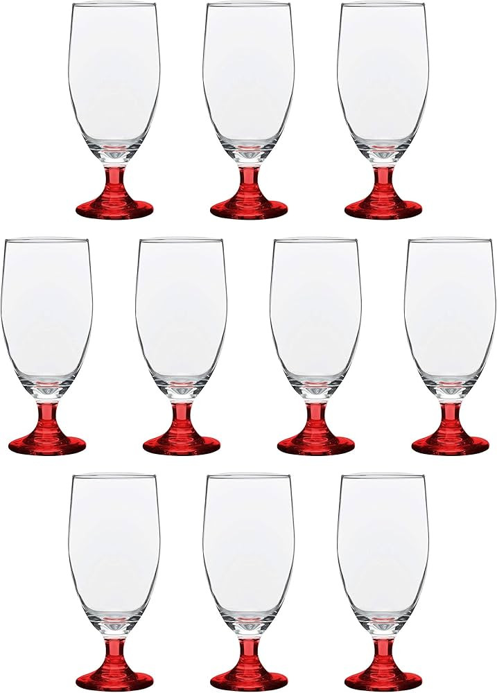 DISCOUNT PROMOS Water Goblet Glasses by Toscana, 20 Oz Set of 10, Iced Tea Stemmed Footed Glass G... | Amazon (US)