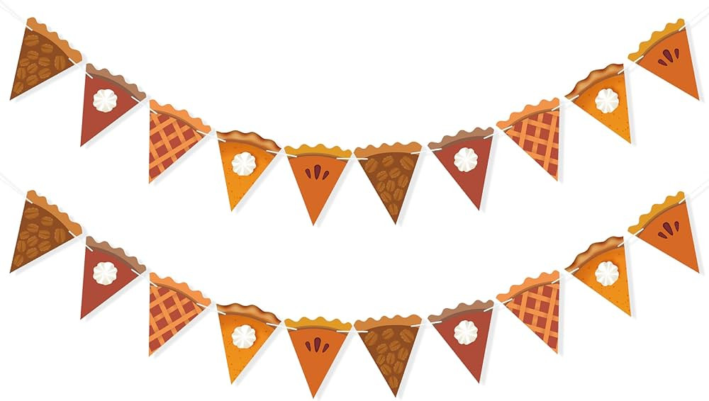 Pumpkin Pie Banner Thanksgiving Decorations, Pie Slices Bunting, Thanksgiving Banner, Fall Party ... | Amazon (US)