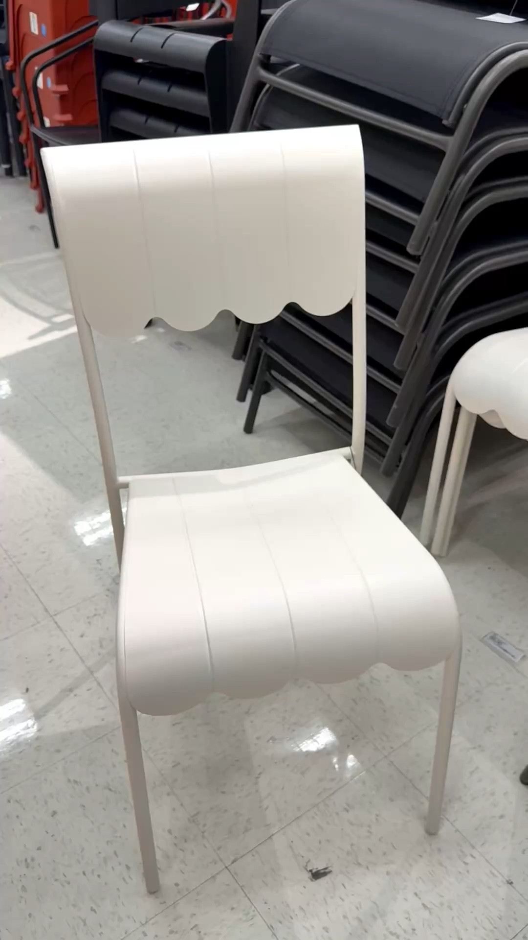 Patio season is here! ☀️ Add a whimsical vibe around your outdoor dining table with this modern chair. The metal frame features a scallop slat design in a gorgeous cream color. It’s stackable too!

#balconychair #patiofurniture #outdoordiningchair #outdoorchair #wovenoutdoorchair #outdoordining #modernpatiofurniture #target #neutraldeckfurniture #smalloutdoorspacechair #deckfurniture