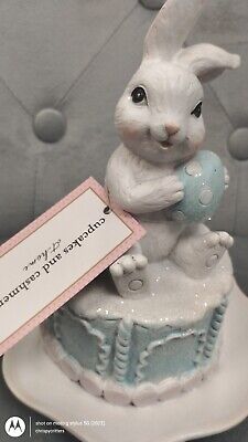NEW Cupcakes & Cashmere EASTER BUNNY RABBIT on a Cake Pastel small figurine chic  | eBay | eBay US