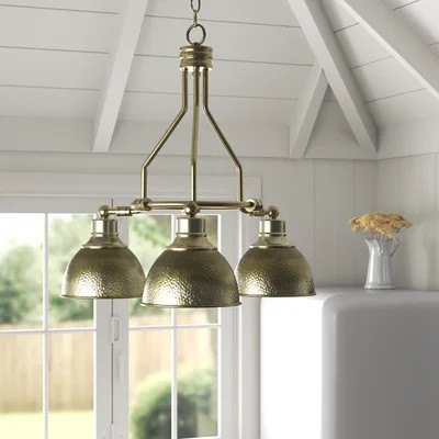Miramar 3-Light Unique / Statement Wagon Wheel Chandelier | Wayfair North America