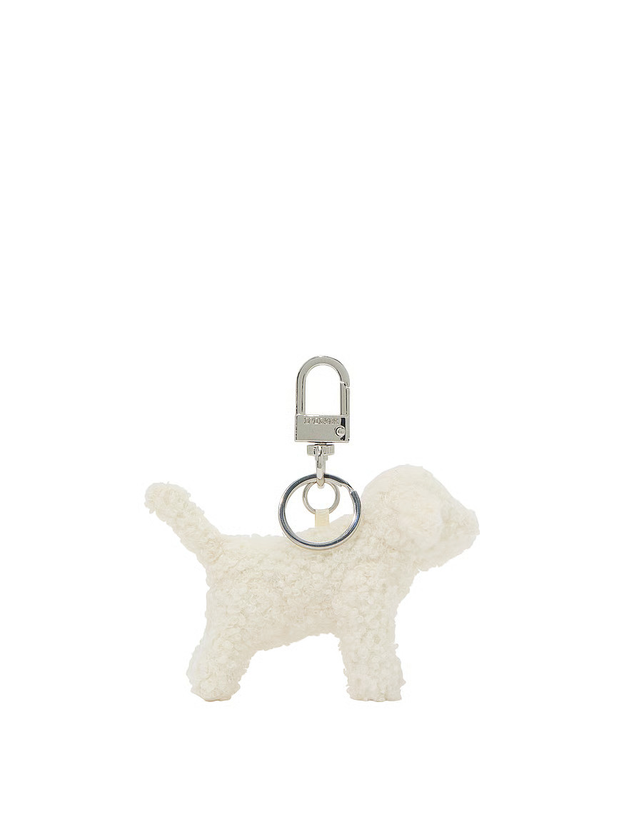 Buy Micro Dog Keychain Charm, Winter White Plush Teddy - Order Small Accessories online - PINK US | Victoria's Secret (US / CA )