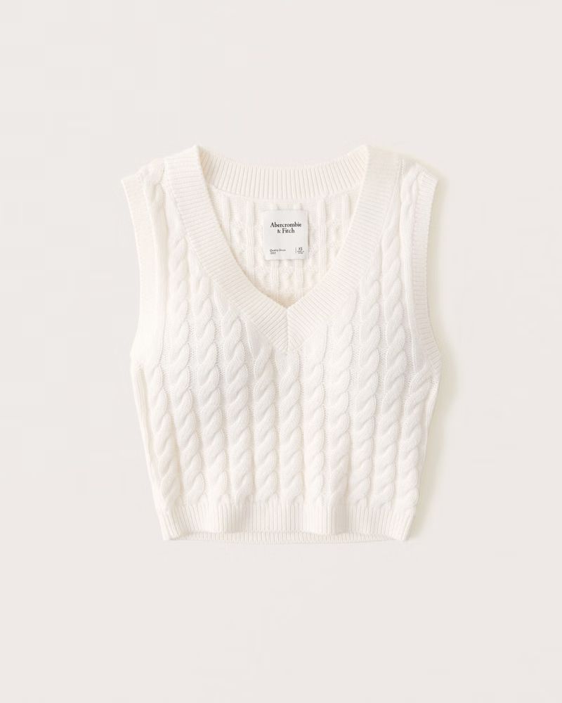 Slim Cropped V-Neck Sweater Vest | Abercrombie & Fitch (US)