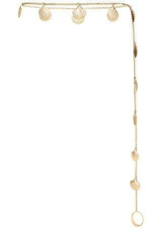 Oseree Lumiere Shell Chain Belt in Gold | FWRD | FWRD 