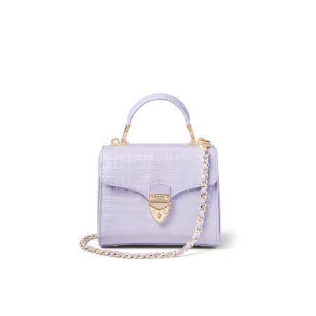 Mini Mayfair Bag
        Deep Shine English Lavender Small Croc | Aspinal of London