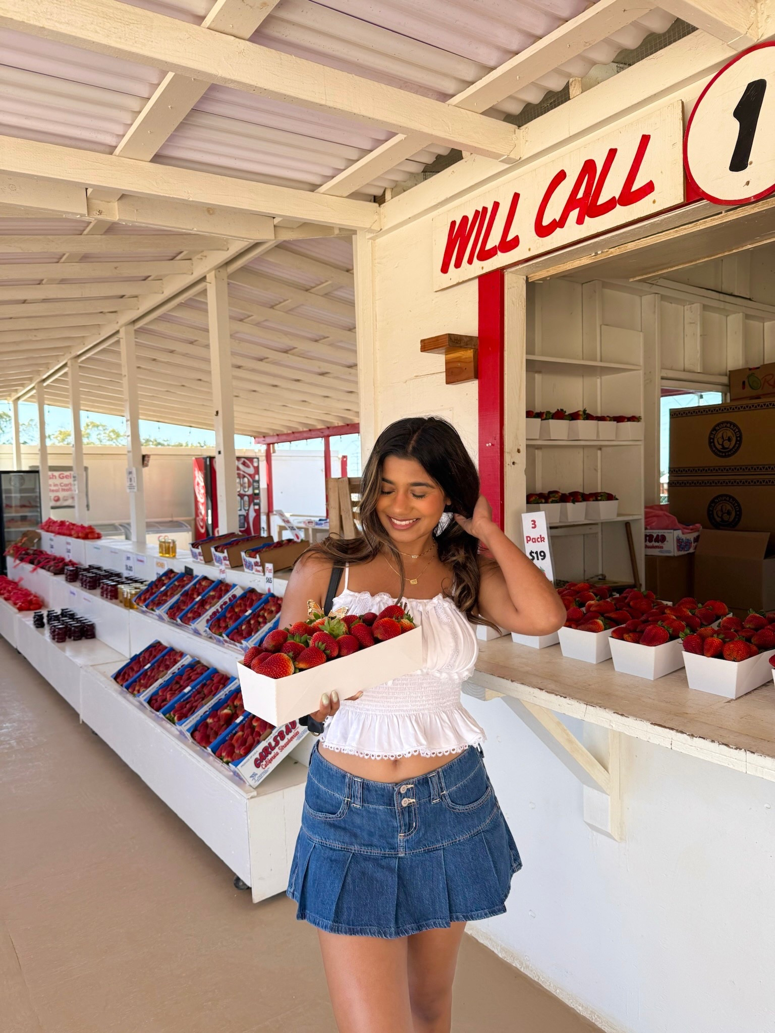 the cutest denim skort for the strawberry market! i love that they have shorts inside them!!! 
san diego outfits, spring break outfits, summer outfit ideas, mini skirt, denim skirt, girly outfit ideas 

#LTKSeasonal