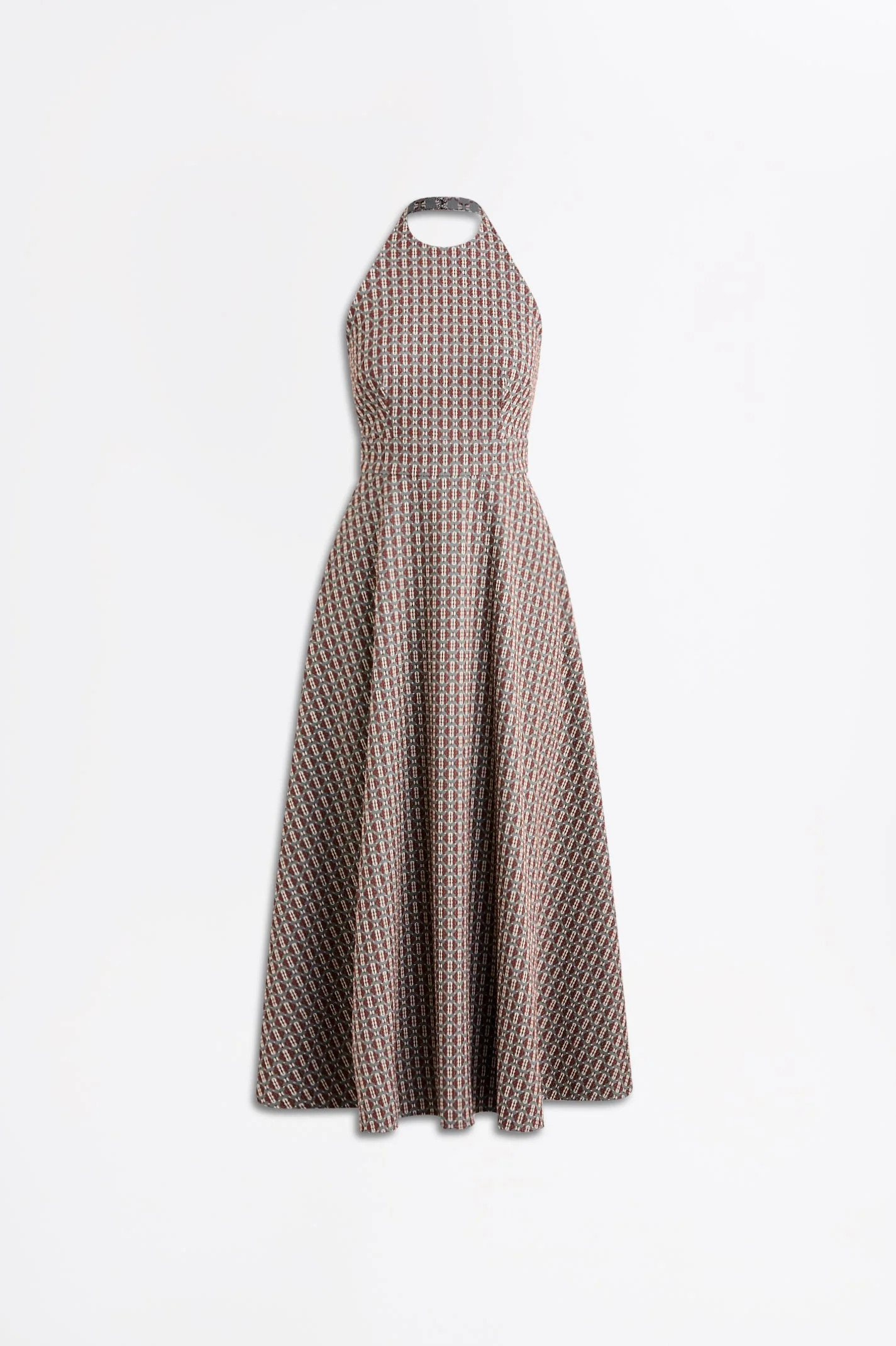 ROPE JACQUARD HALTER DRESS - GREY - Scanlan Theodore | Scanlan Theodore US