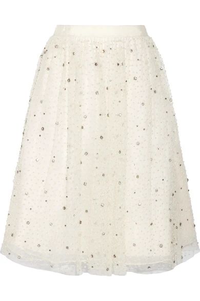 Catrina embellished tulle and organza skirt | NET-A-PORTER (US)