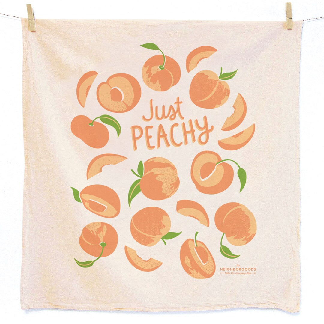 Peach Dish Towel, Kitchen Towel, Tea Towel - Etsy | Etsy (US)