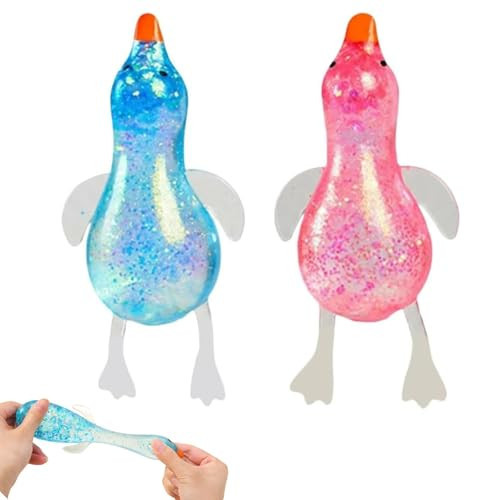 2 Pcs Glitter Cute Duck Squishy Sugar Stress Ball, Soft Slow Rising Sensory Fidget Toy, Ultra Soft Squeeze Ball for Anxiety Relief & Stress Relief, Ideal Desk Decor | Amazon (US)