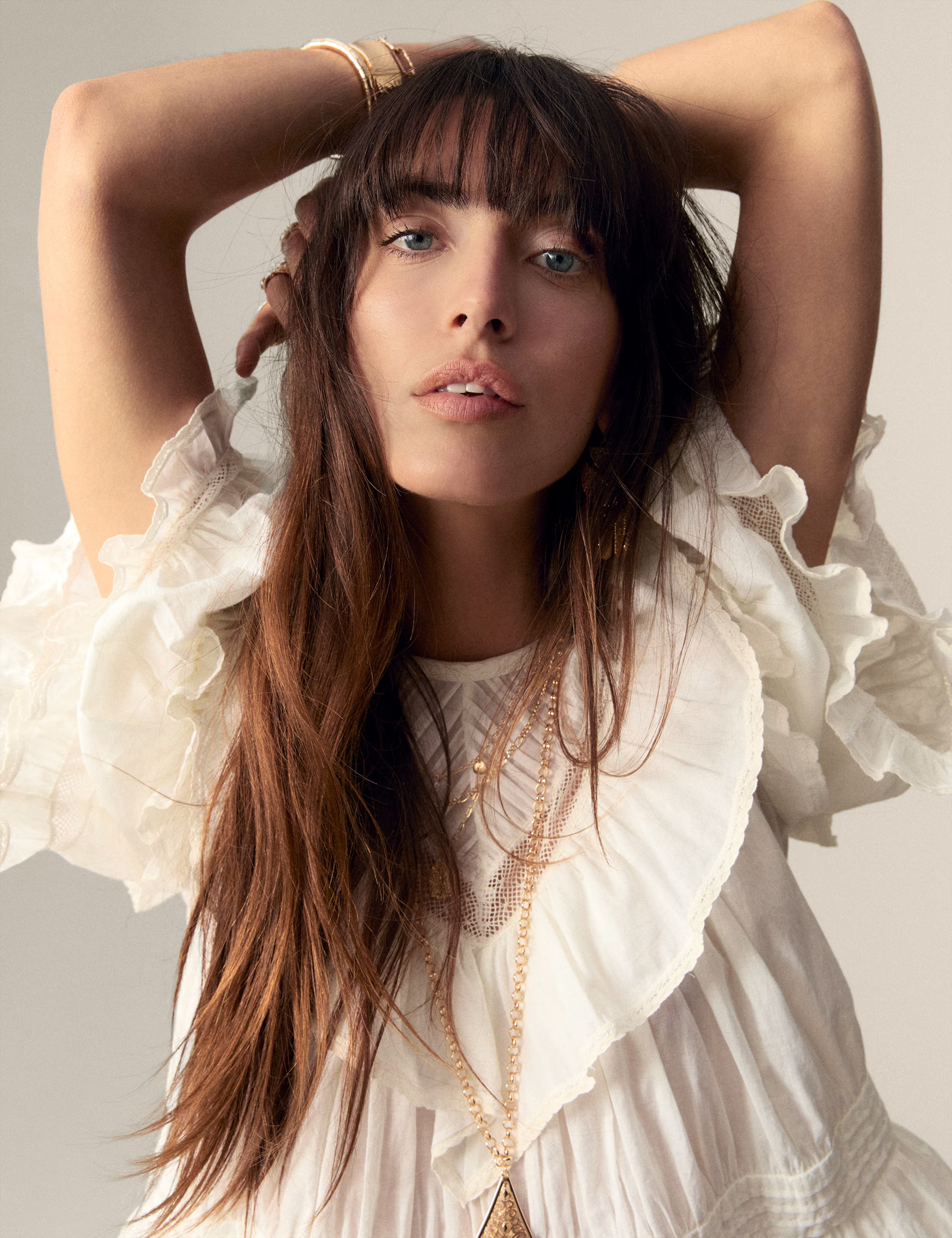 Pure Cotton Round Neck Ruffle Blouse | Per Una | M&S | Marks & Spencer (UK)