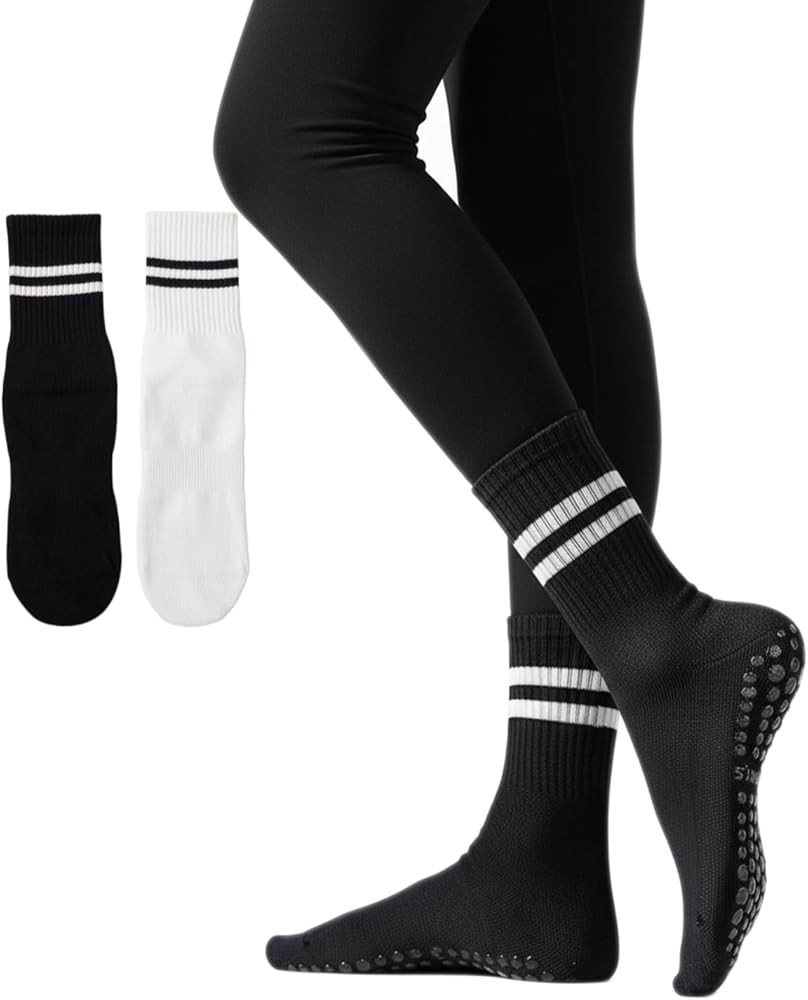Irisbear Womens Pilates Socks with Grips Non Slip Yoga Socks Barre Gym Athletic Grippy Socks for ... | Amazon (US)