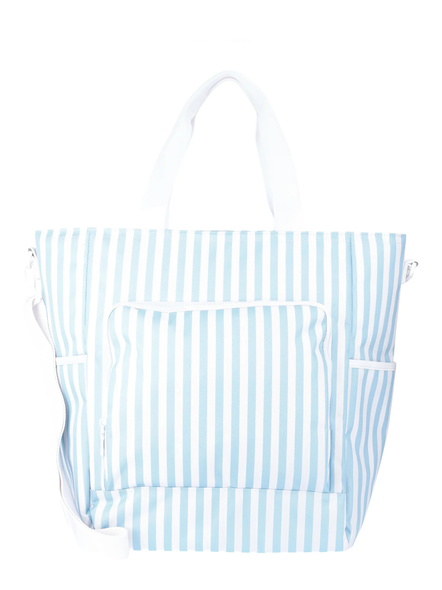No Boundaries Beach Cooler Tote Bag, Blue Stripe, Women’s | Walmart (US)