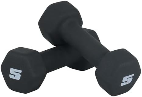CAP Barbell 5 LB Neoprene Dumbbell Hand Weights - Pair | Black | Amazon (US)