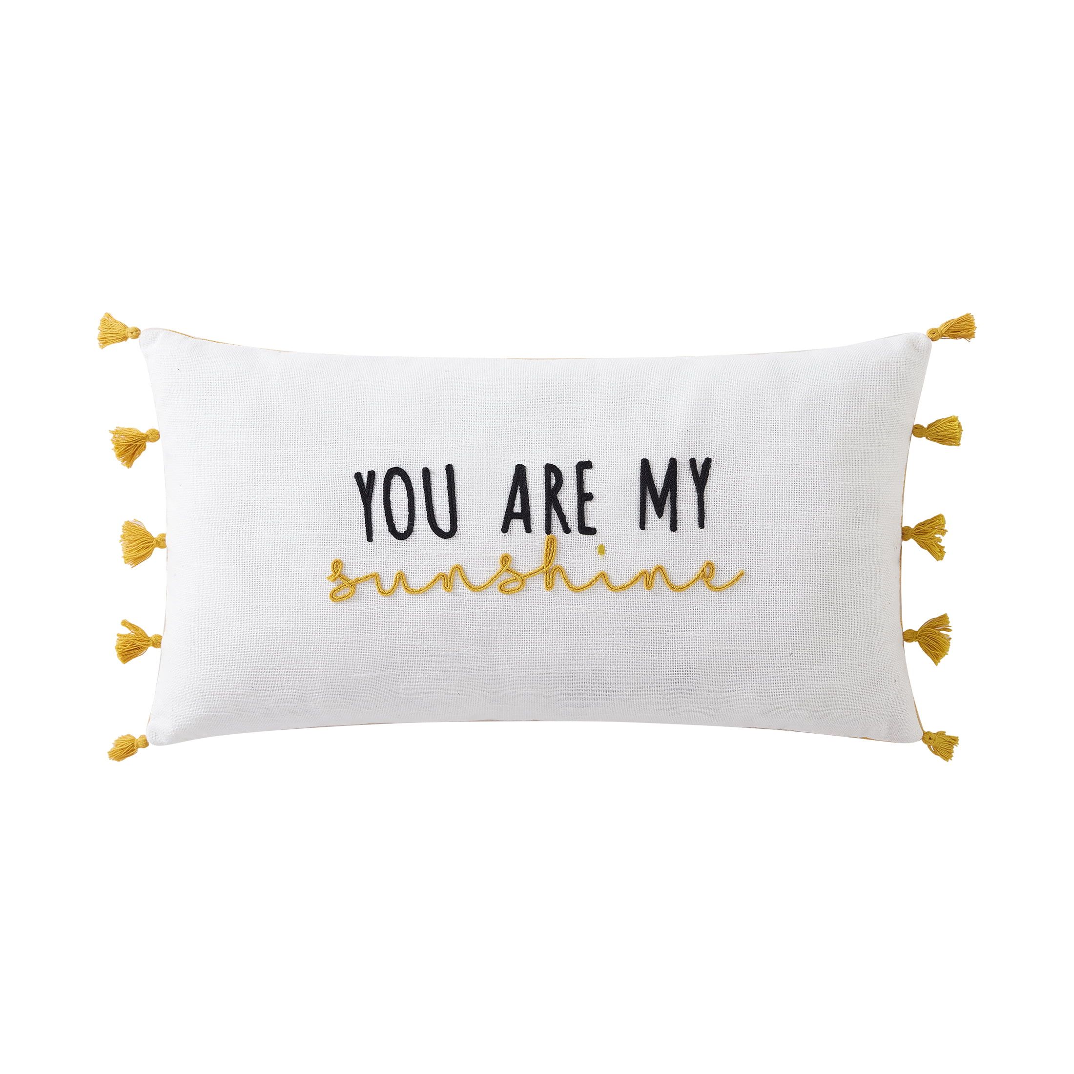 Mainstays, You Are My Sunshine Decorative Pillow, Oblong, 12" x 22", Multi, 1 Piece | Walmart (US)