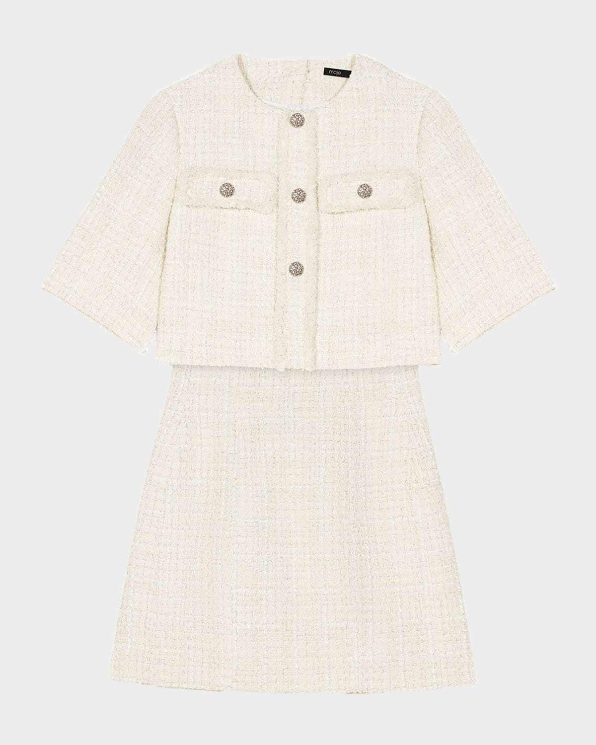 Reims Tweed Two-in-One Mini Dress | Neiman Marcus