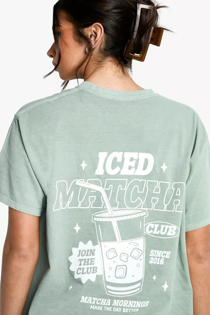 Matcha Overdyed Graphic T-shirt | Boohoo.com (UK & IE)