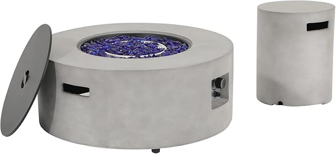 SUNSITT Outdoor 36’’ Propane Fire Pit with Tank Table 50,000 BTU Round Patio Propane Firepit ... | Amazon (US)